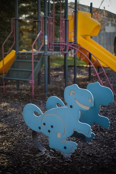 children playground slides swings monkey bars outdoor play area at Regency Apartments in Bettendorf Iowa